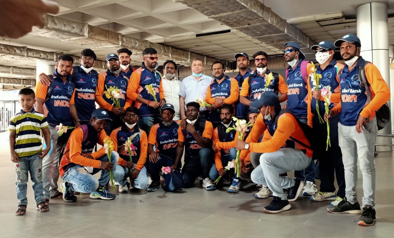 The Indian cricket team reached Dhaka, Bangladesh to play Tri- Nation Blind T20 Cricket Tournament from April 02- 08, 2021