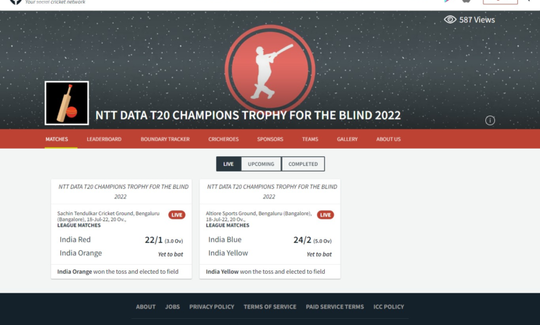 NTT DATA T20 Champions Trophy for the Blind Live Score