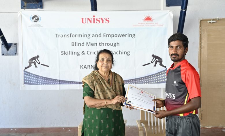 The closing ceremony of Transforming & Empowering Blind Men through Skilling & Cricket Coaching- Karnataka, organized by Unisys in partnership with Samarthanam Trust For The Disabled-11