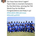 socialmediaclips addition to webiste about 3rd T20 World Cup Cricket for the Blind-15