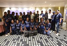 At the closing ceremony of the NTT DATA Cricket Coaching Camp for Blind Women, the NTT DATA leadership team presented cricket kits to the six teams-1