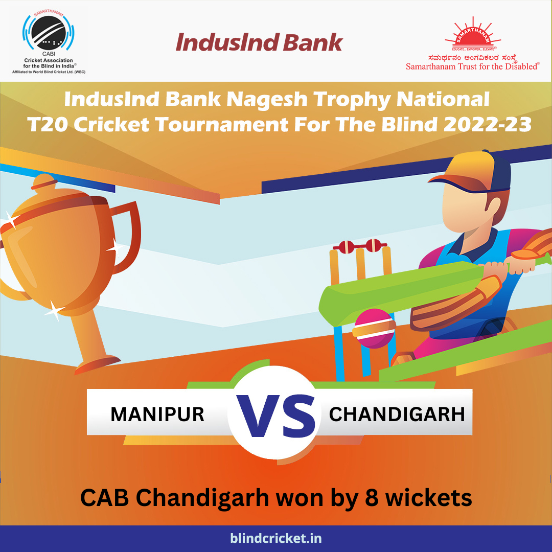 CAB Chandigarh won by 8 wickets in IndusInd Bank Nagesh Trophy National T20 Cricket Tournament For The Blind 2022-23