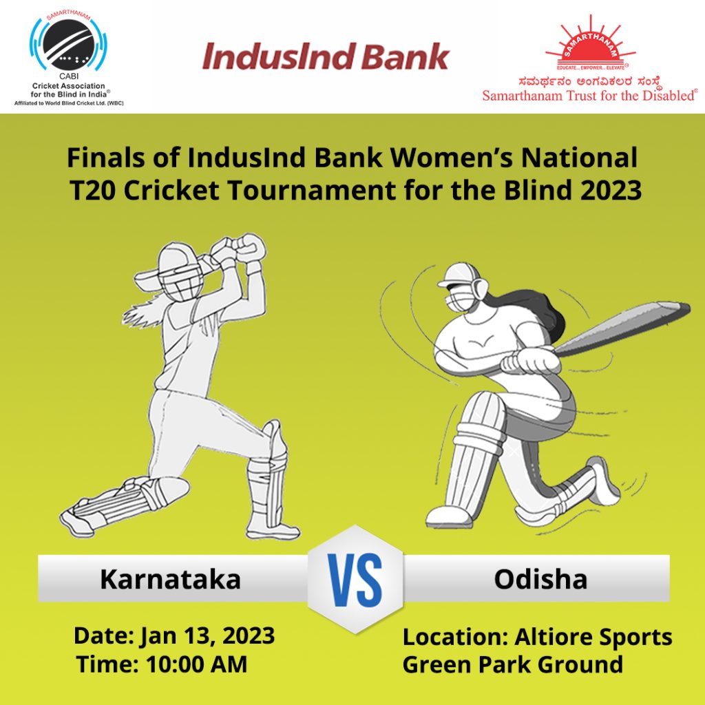 Finals of IndusInd Bank Women’s National T20 Cricket Tournament for the Blind 2023