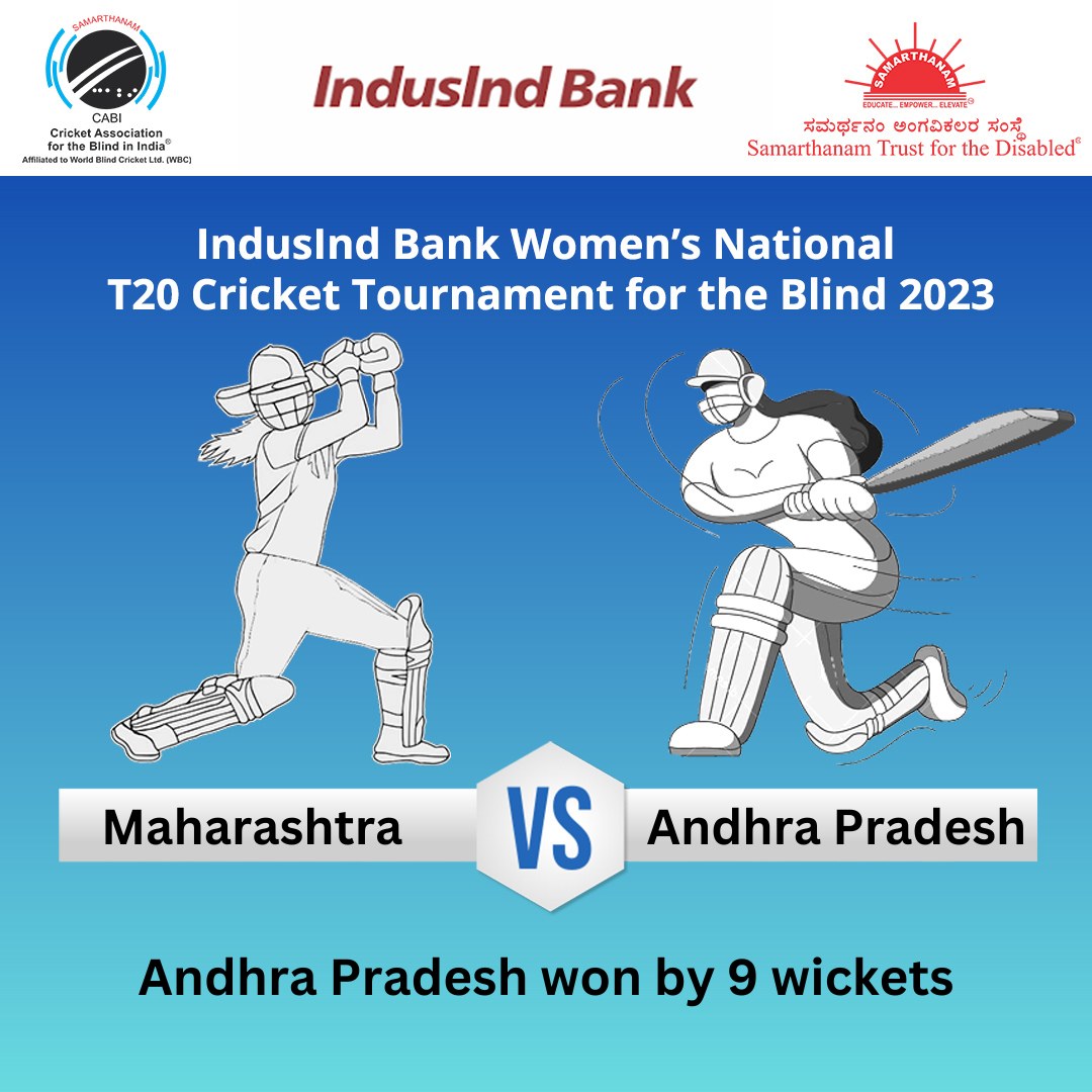 Andhra Pradesh Womens won by 9 wickets in IndusInd Bank Women’s National T20 Cricket Tournament for the Blind 2023