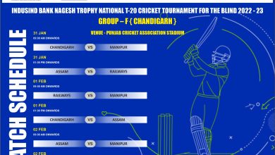 Match Schedule-Group F-IndusInd Bank Nagesh Trophy National T20 Cricket Tournament for the Blind 2022 – 2023