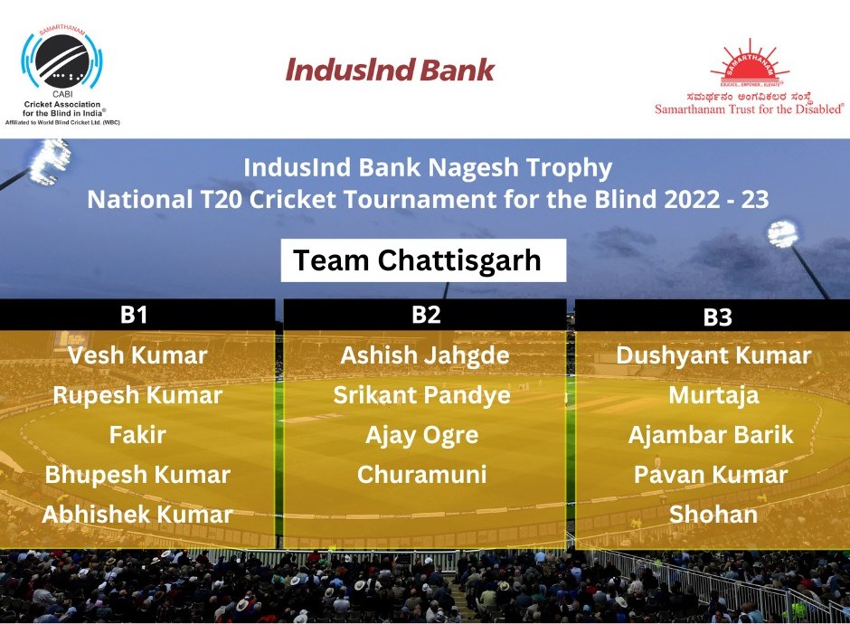 Team Chattisgarh of IndusInd Bank Nagesh Trophy National T20 Cricket Tournament for the Blind 2022 – 2023