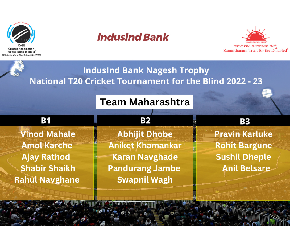Team Maharashtra of IndusInd Bank Nagesh Trophy National T20 Cricket Tournament For The Blind 2022-23