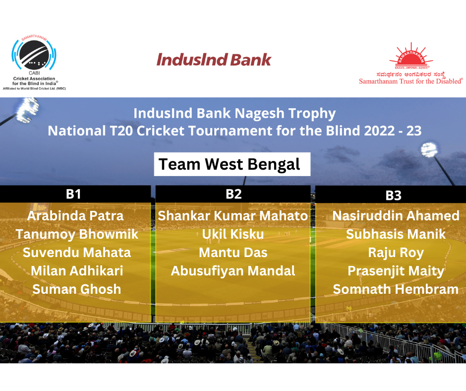 Team West Bengal of IndusInd Bank Nagesh Trophy National T20 Cricket Tournament For The Blind 2022-23