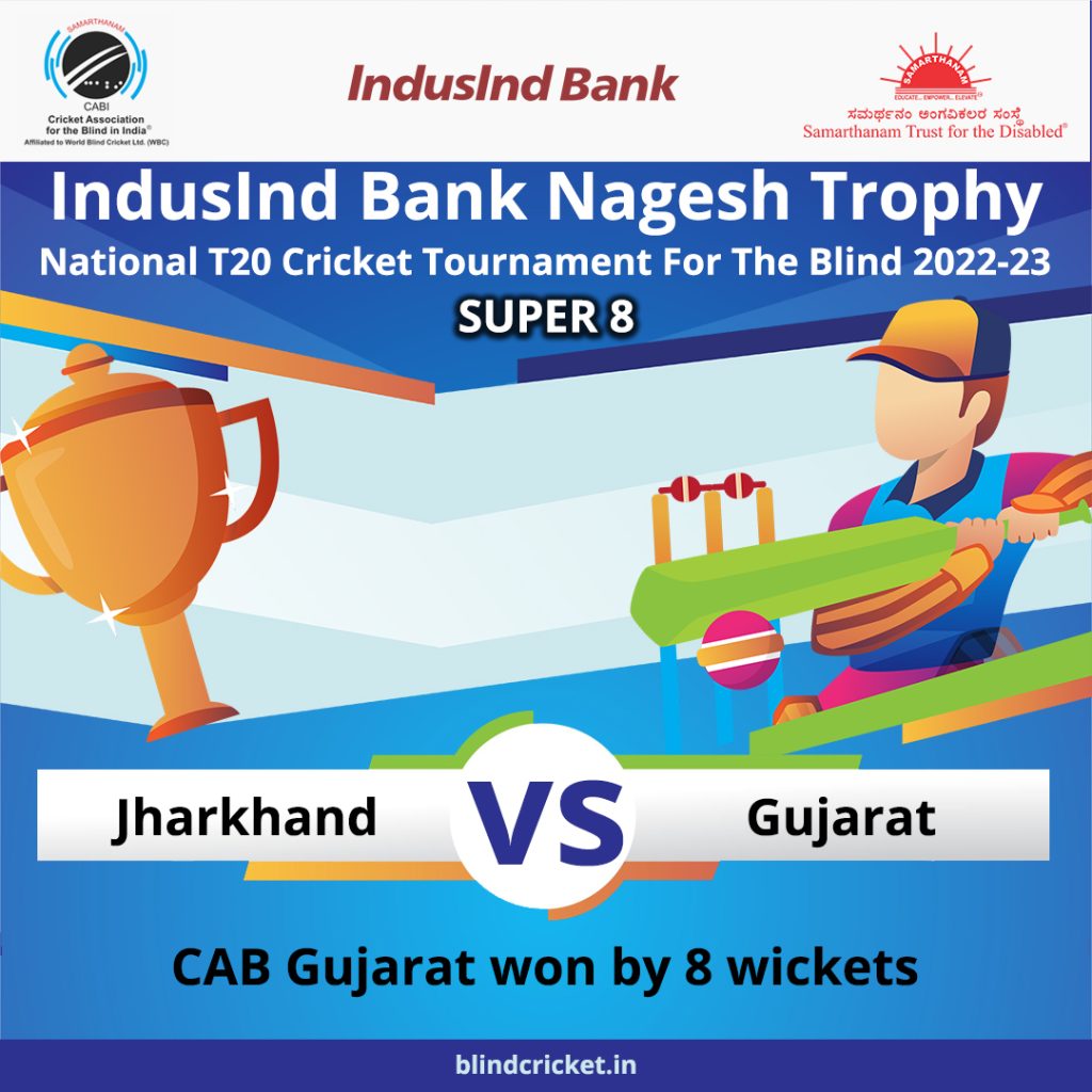 CAB Gujarat won by 8 wickets in IndusInd Bank Nagesh Trophy National T20 Cricket Tournament For The Blind 2022-23