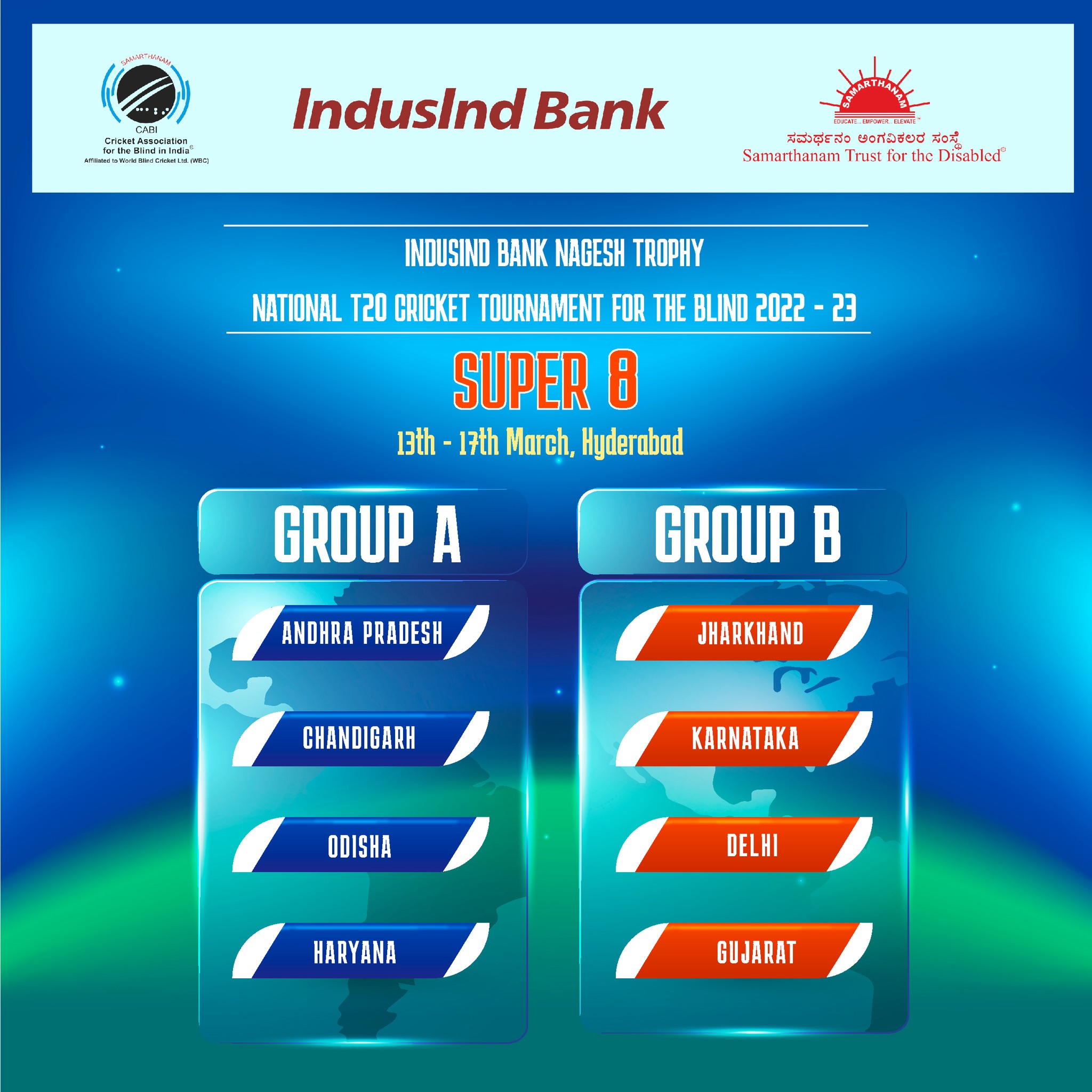 super 8th group a group b of 5th edition of Nagesh trophy