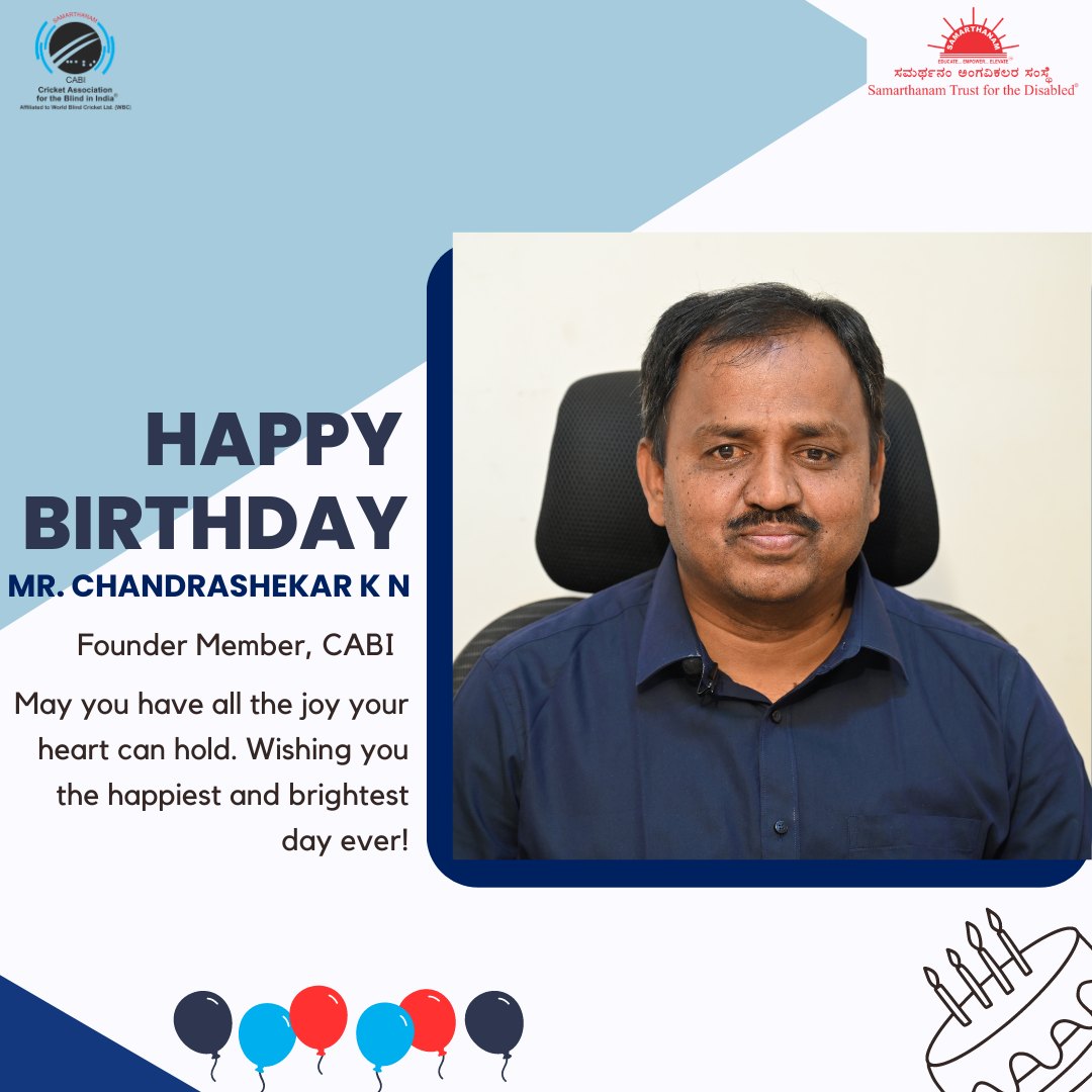 Happy Birthday to Mr. Chandrashekar Founder Member, CABI – CRICKET ...