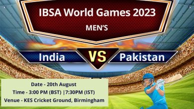 india vs Pakistan on 20th august mens ibsa world games