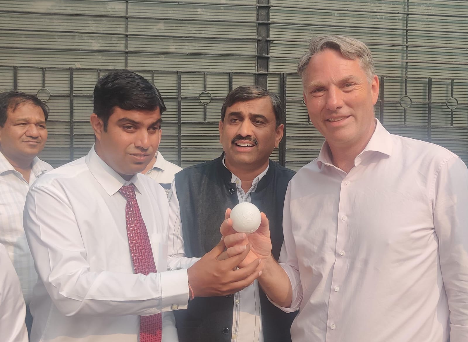 Dr. Mahantesh Founder Trustee Samarthanam and Mr. Shailendra met Mr. Richard Marles Deputy Prime Minister of Australia at Arun Jaitley Stadium