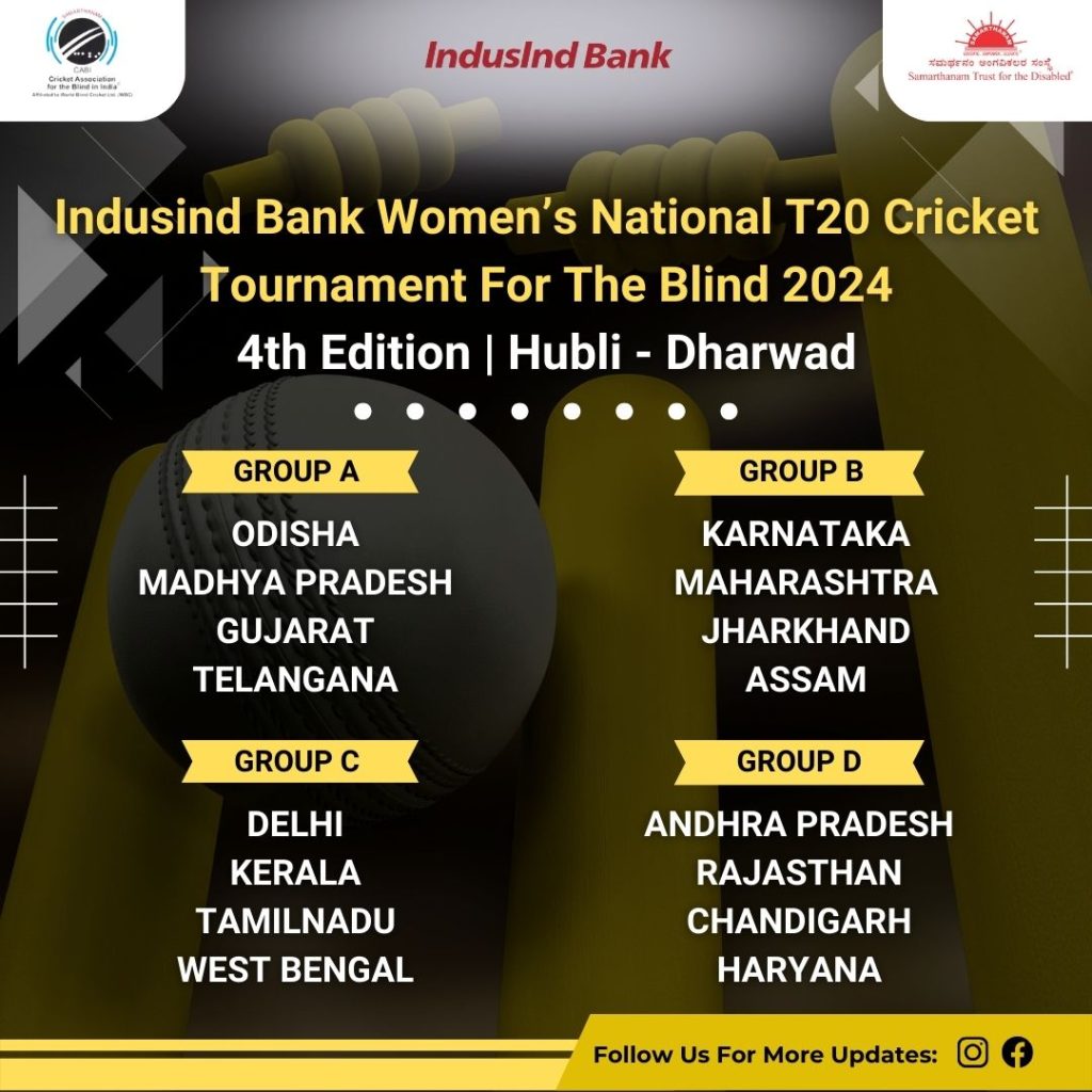 Journey begins for the IndusInd Bank Womens National T20 Cricket Tournament For The Blind 2024