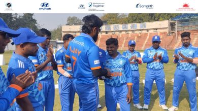 Gudadappa steps onto the field for his debut in the Samarth Championship for Blind Cricket-1