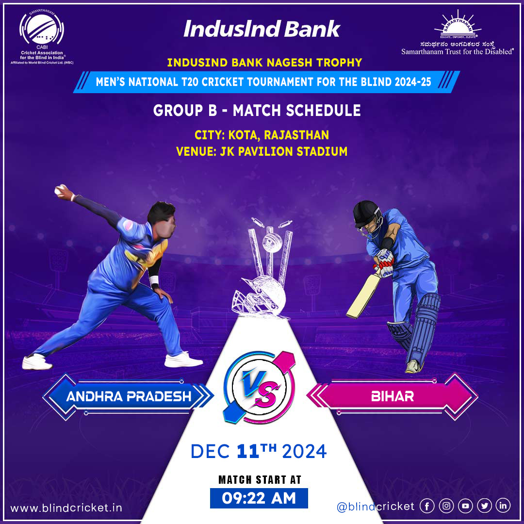 CAB Andhra Pradesh won by 49 runs in IndusInd Bank Nagesh Trophy Mens National T20 Cricket Tournament For The Blind 2024-25