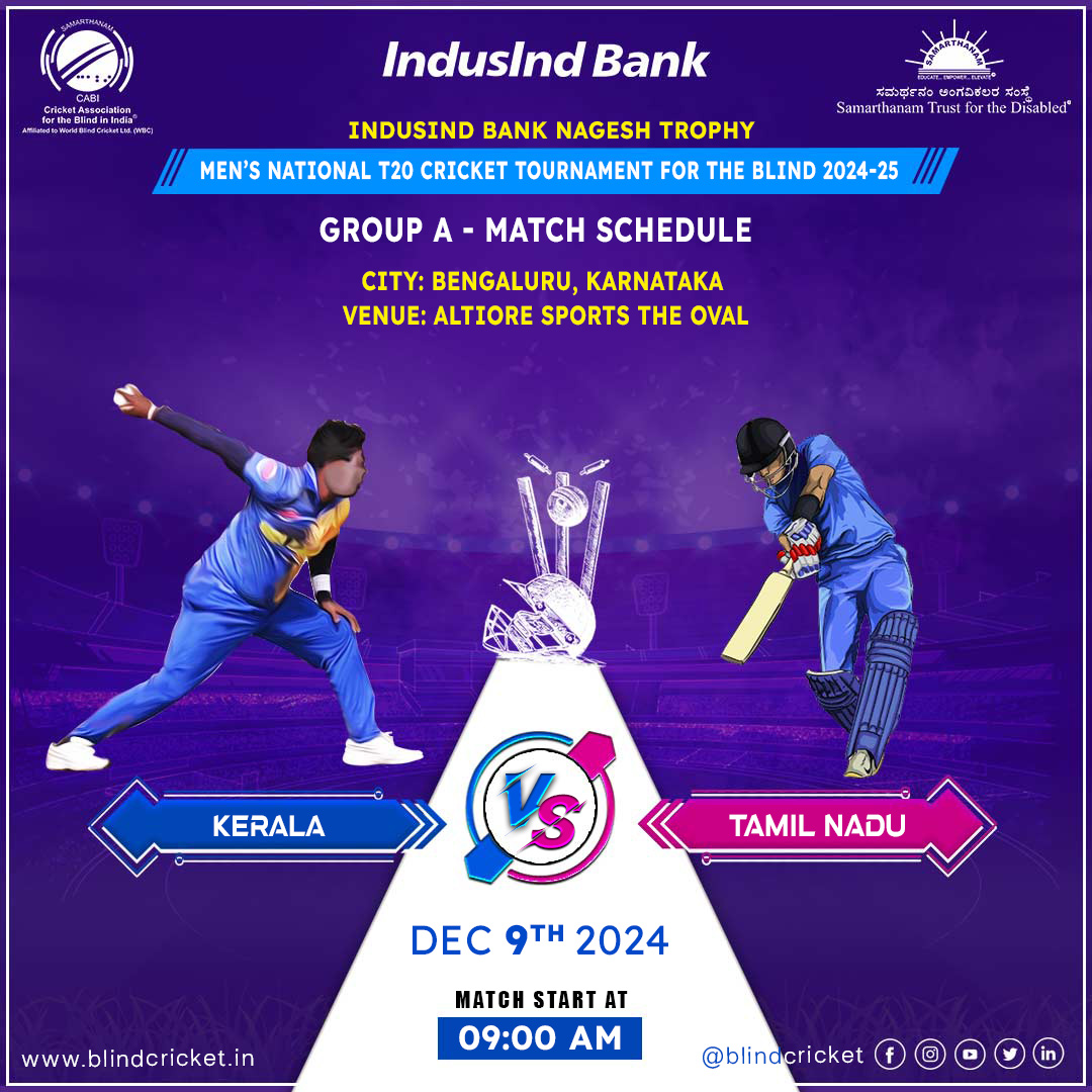 CAB Kerala won by 5 runs in IndusInd Bank Nagesh Trophy Mens National T20 Cricket Tournament For The Blind 2024-25