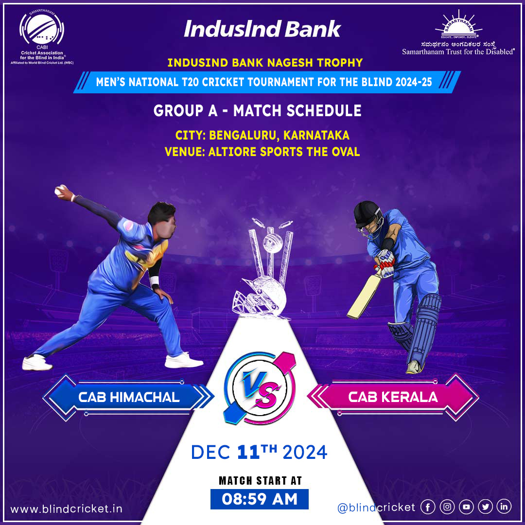 CAB Kerala won by 7 wickets in IndusInd Bank Nagesh Trophy Mens National T20 Cricket Tournament For The Blind 2024-25