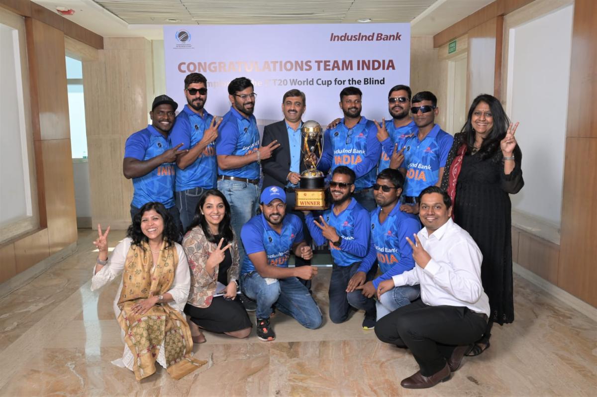 The Indian Blind Cricket Team Has Received Felicitation From IndusInd ...