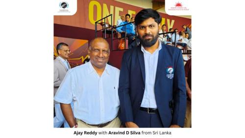 Ajay Kumar Reddy sharing moments with cricket icons at the One World One Family Cup-4