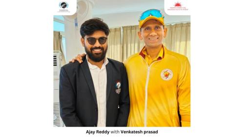 Ajay Kumar Reddy sharing moments with cricket icons at the One World One Family Cup-6