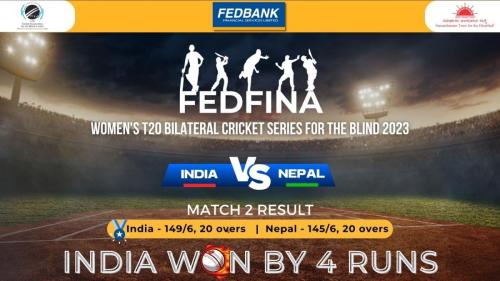 India Women won by 4 runs in Fedfina Womens T20 Bilateral Cricket Series For The Blind 2023-1