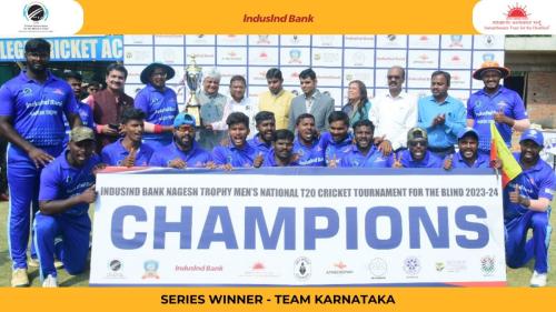 Karnataka won by 9 wickets in Finals of the IndusInd Bank Nagesh Trophy Mens National T20 Cricket Tournament For The Blind 2023 - 24-3