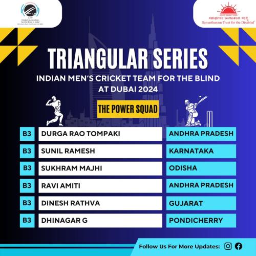 Proudly announcing the Indian Mens Cricket Team for the Blind at Dubai 2024-3