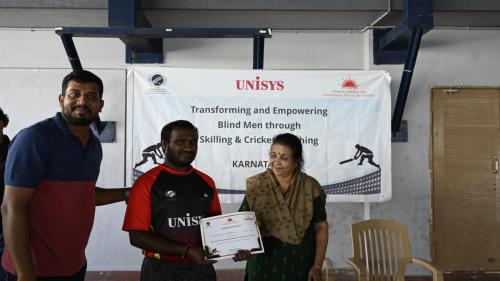 The closing ceremony of Transforming  Empowering Blind Men through Skilling & Cricket Coaching- Karnataka, organized by Unisys in partnership with Samarthanam Trust For The Disabled-10
