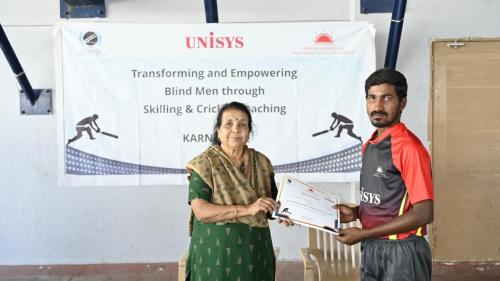 The closing ceremony of Transforming  Empowering Blind Men through Skilling & Cricket Coaching- Karnataka, organized by Unisys in partnership with Samarthanam Trust For The Disabled-11
