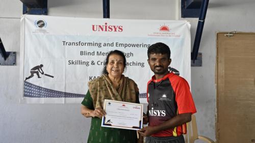 The closing ceremony of Transforming  Empowering Blind Men through Skilling & Cricket Coaching- Karnataka, organized by Unisys in partnership with Samarthanam Trust For The Disabled-12
