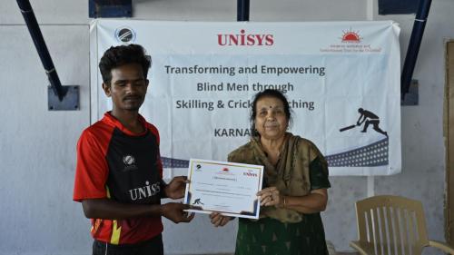 The closing ceremony of Transforming  Empowering Blind Men through Skilling & Cricket Coaching- Karnataka, organized by Unisys in partnership with Samarthanam Trust For The Disabled-13