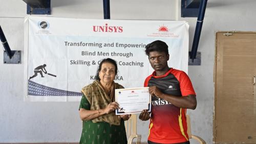 The closing ceremony of Transforming  Empowering Blind Men through Skilling & Cricket Coaching- Karnataka, organized by Unisys in partnership with Samarthanam Trust For The Disabled-14