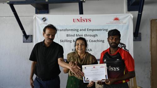 The closing ceremony of Transforming  Empowering Blind Men through Skilling & Cricket Coaching- Karnataka, organized by Unisys in partnership with Samarthanam Trust For The Disabled-6