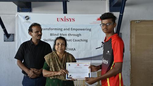 The closing ceremony of Transforming  Empowering Blind Men through Skilling & Cricket Coaching- Karnataka, organized by Unisys in partnership with Samarthanam Trust For The Disabled-9