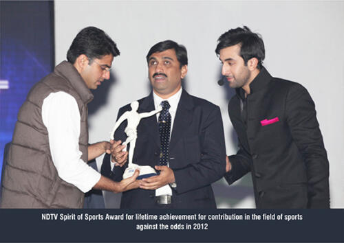 NDTV spirit of sports award for lifetime achievement 2012